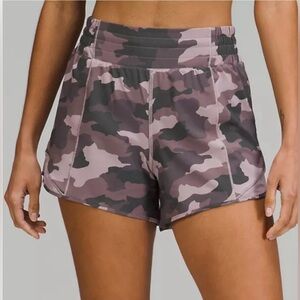 Lululemon Women's Hottie Hot Mauve Camouflage Athletic Shorts Sz 8